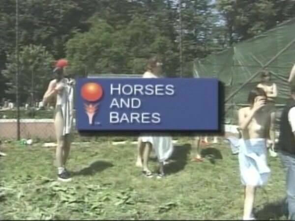 Family nudism video - horses and bares