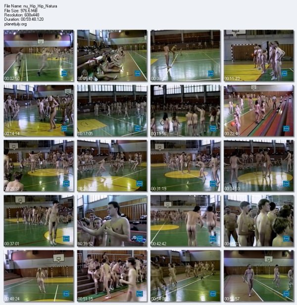 Family nudism in the sports hall - Hip-Hip Natura