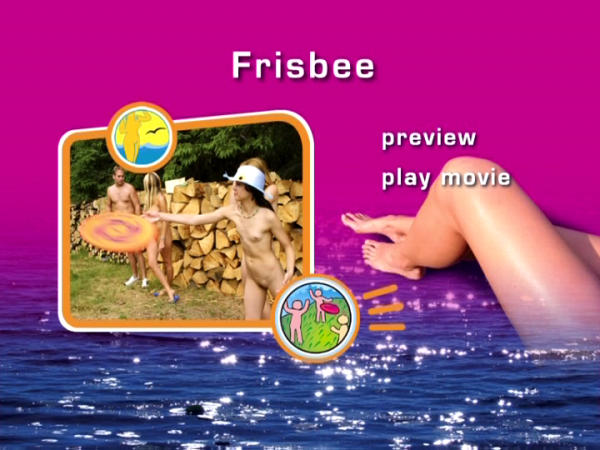 Family naturism HD video - Frisbee