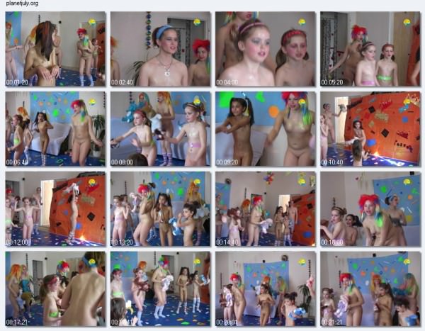 Bare dances of nudists at home - Disco