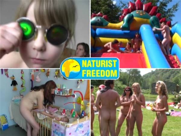 FKK video family naturism - Bathing in a Bahnak