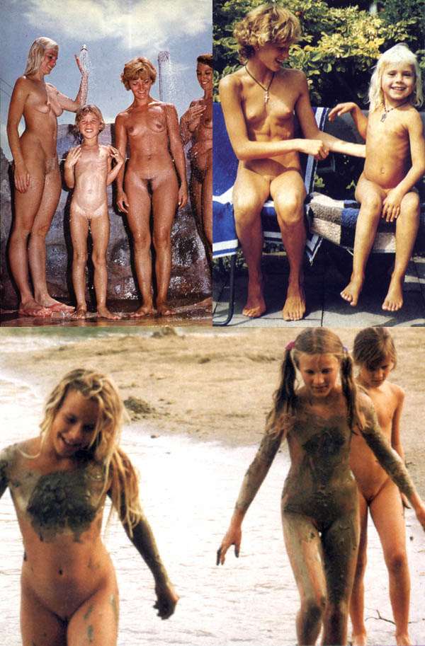 Nudism of the 20th eyelid - a retro of a photo of families of nudists