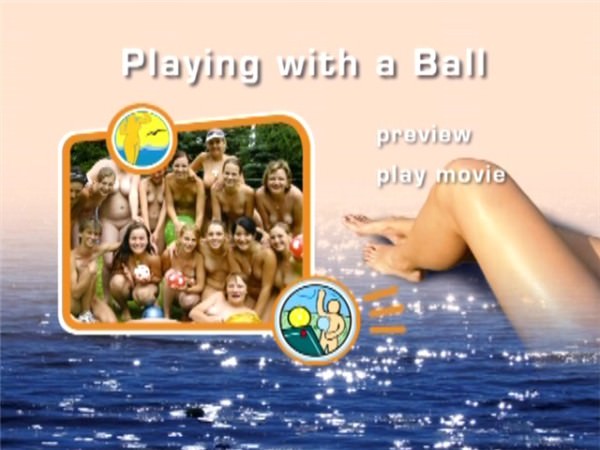 Family naturism - Ball game outdoors