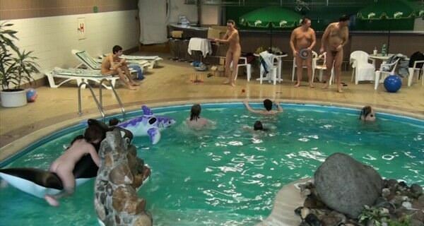 Family naturism in the pool (Pure nudism 1080p Video)