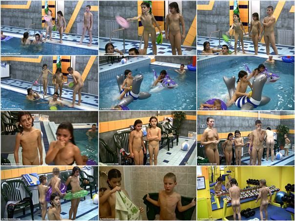 Video HD family nudism in the pool